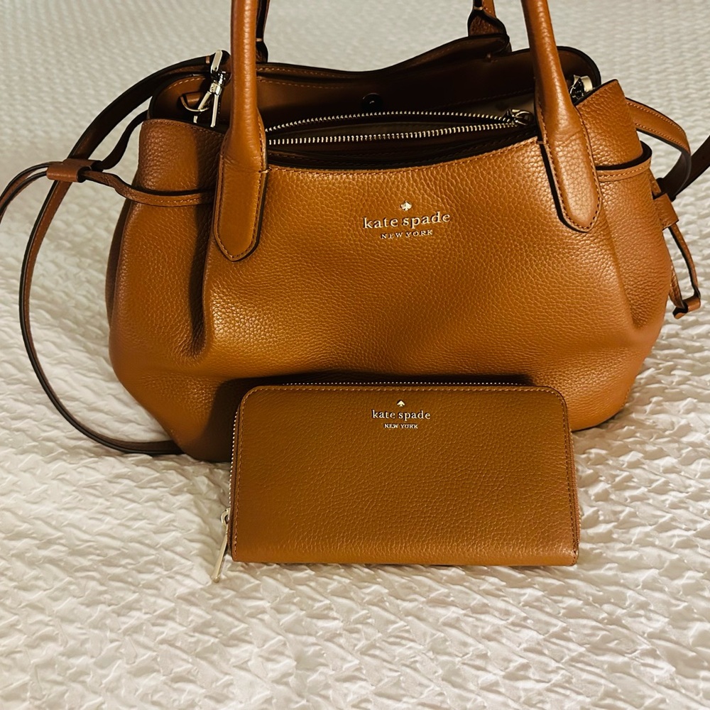 NWOT and NWT pebbledKate Spade Dumpling Satchel and matching Continental wallet